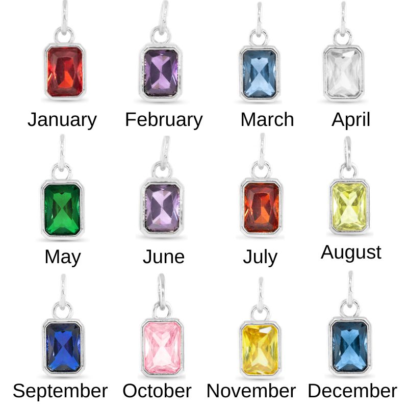 Silver Birthstone Charm